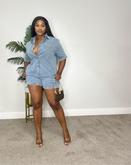 Everything Good Denim Romper